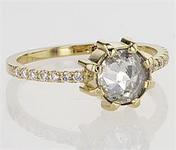 Picture of One of a kind Engagement ring with 0.88 carat Rose cut natural diamond.Price includes the 0.88!