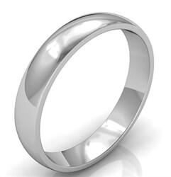 Picture of 4mm low dome wedding band, comfort fit