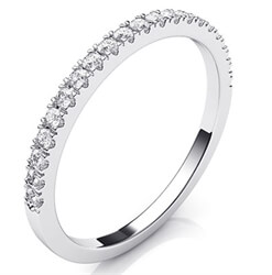 Picture of Delicate wedding band, half way diamonds, 1.50 mm width