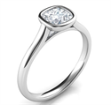 Picture of Delicate Low Profile bezel engagement ring for Cushions-Julia