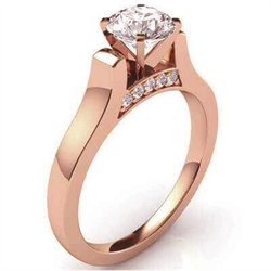 Picture of Designers Cathedral Rose Gold engagement ring with side stones