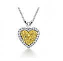 Picture of Vivid Yellow natural diamond Heart pendant, 1.27 carat SI