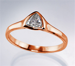 Picture of  Rose Gold Triangle cheap Engagement ring with 0.24 Carat H VS1 natural diamond