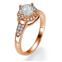 Picture of Rose Gold One row Halo for bigger diamonds