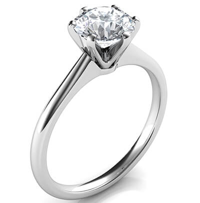 Delicate 6 prongs Novo solitaire engagement ring, Barbara