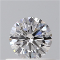 Natural Diamond 0.40 Carats, Round with Excellent Cut, D Color, VS2 Clarity and Certified by GIA