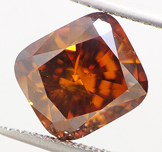 Picture of 2.73 Carat, Cushion Diamond with Ideal Cut , Natural fancy, deep Brown-Orange color (GIA), SI1