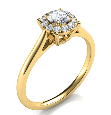  Delicate Halo Engagement ring settings for smaller round diamonds, 0.20 to 0.60 carat