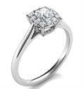 Picture of Delicate Halo Engagement ring settings for smaller Cushion diamonds, 0.20 to 0.60 carat