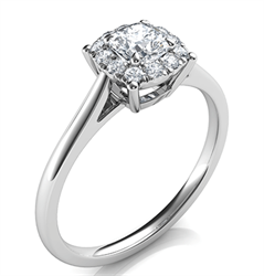 Picture of Cushion Pre Set Delicate Halo engagement ring 0.40 carat total