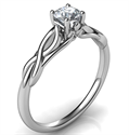 Picture of Leaf motif infinity Solitaire engagement ring, For smaller diamonds