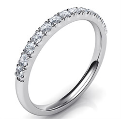 Picture of 1.9 mm wedding band, half way 0.26 carat diamonds