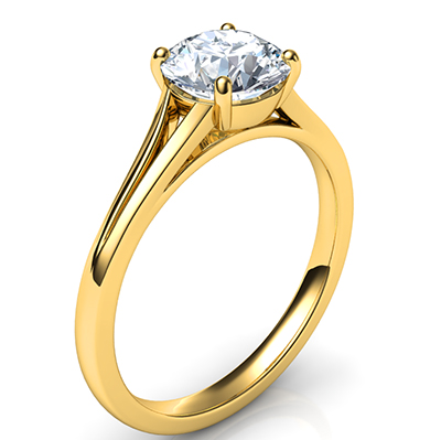 Split band Solitaire engagement ring for all diamond shapes-Stacy