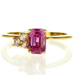 Picture of Pink Natural Sapphire and diamonds ring