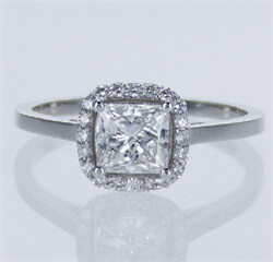 Picture of Ready to Ship.1.02 D VS2 Princess solitaire engagement ring, In 14k White Yellow and Rose gold.