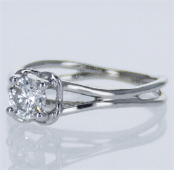 Picture of Ready to ship, 0.46 carat Round  D SI1 Solitaire engagement ring