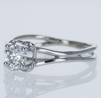 Ready to ship, 0.46 carat Round  D SI1 Solitaire engagement ring