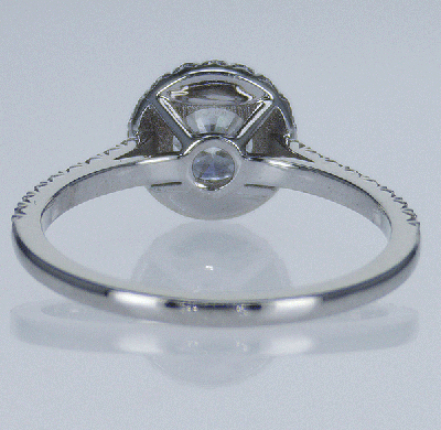 Ready to ship, 0.61 carat Round diamond D SI1 C.E, +0.30 sides, engagement ring, in 14k White Gold