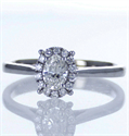 Picture of Ready to ship, 0.30 carat Oval diamond G VS1 +0.12 Carat sides engagement ring, in 14k White Gold