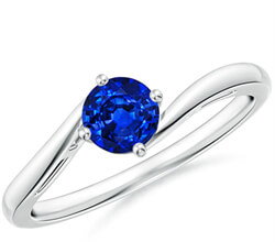 Picture of 5 mm Blue Sapphire AAA engagement ring