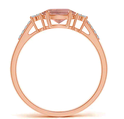 Morganite and diamonds engagement ring