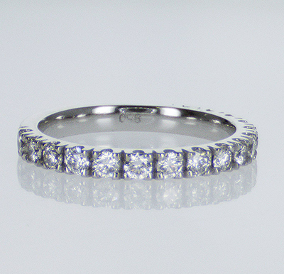 Open Pave 3/4 way diamonds  wedding or anniversary ring