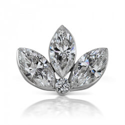 Picture of Lotus marquise diamond earring 0.36 carats