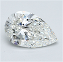 Natural Diamond 2.55 Carats, Pear with  Cut, G Color, VVS2 Clarity and Certified by GIA