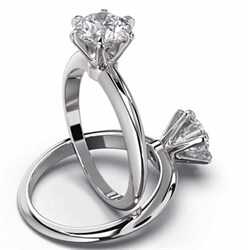 Picture of  Classic 6 Prongs Solitaire Engagement Ring for all Rounds