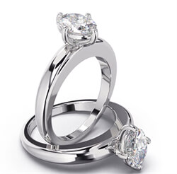 Picture of Heavy solid gold Solitaire engagement ring setting for all shapes