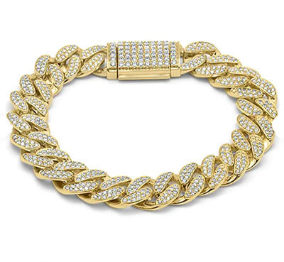 12mm 8.50 carat, Miami Cuban Link Diamond Bracelet for Men