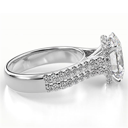 Foto Montura de anillo de compromiso con halo oculto para todas las formas y quilates de