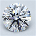 Natural Diamond 2.60 Carats, Round with Excellent Cut, D Color, VS2 Clarity and Certified by GIA