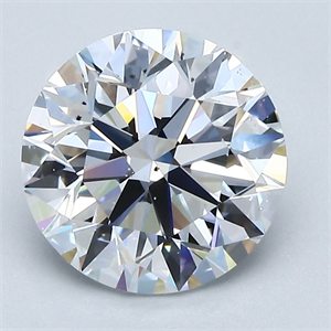 Picture of Natural Diamond 2.60 Carats, Round with Excellent Cut, D Color, VS2 Clarity and Certified by GIA