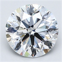 Natural Diamond 2.39 Carats, Round with Excellent Cut, D Color, SI1 Clarity and Certified by GIA