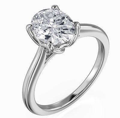 Oval Tulip solitaire engagement ring setting