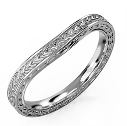 Picture of Wedding band with double millgrains, a match to Antique style engagement ring serial  1655277