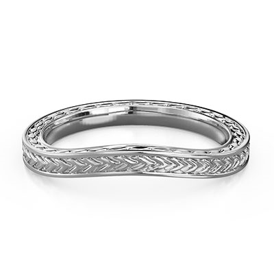 Wedding band with double millgrains, a match to Antique style engagement ring serial  1655277