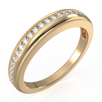 Matching wedding band to extravagance solid engagement ring set with 0.30 carat lab diamonds