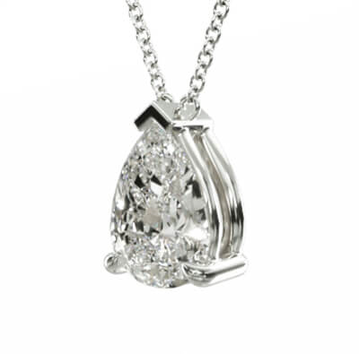 2.00 carat E VS1 Lab Diamond. Fixed Pendant for Pear Shapes