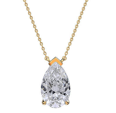 2.00 carat E VS1 Lab Diamond. Fixed Pendant for Pear Shapes