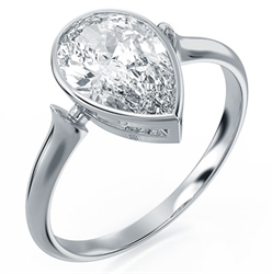 Picture of Pear Shaped bezel solitaire engagement ring setting