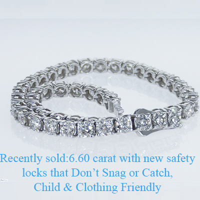 16cm,5 carats tennis bracelet EF VS1- 14K White Gold Tennis Bracelet