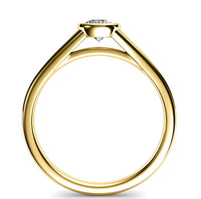 Bezel sleek yellow engagement ring setting