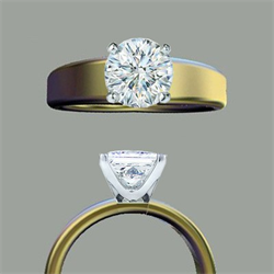 Picture of Wide Classic yellow engagement ring setting