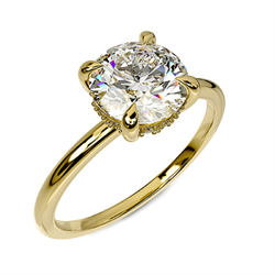 Picture of Low Profile Hidden Halo Yellow Engagement ring Setting