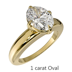 Picture of Heavy solid yellow gold Solitaire engagement ring setting for all shapes