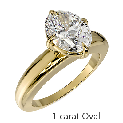 Heavy solid yellow gold Solitaire engagement ring setting for all shapes