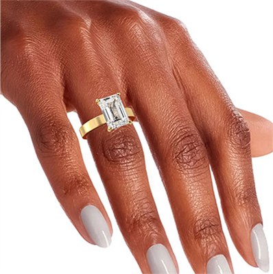 Solitaire yellow gold engagement ring setting for large diamonds