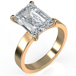 Picture of Solitaire yellow gold engagement ring setting for large diamonds